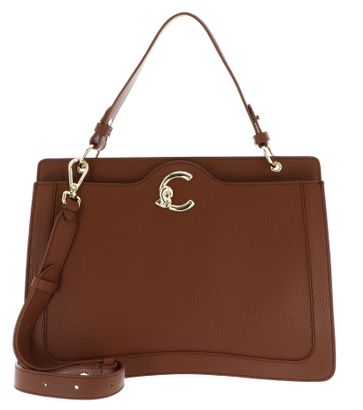 COCCINELLE C-Me Handbag Grained Leather Cognac