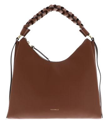 COCCINELLE Boheme Grana Double Shoulder Bag L Cognac / Noir