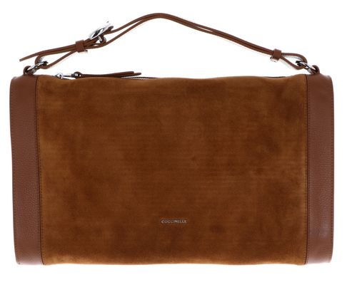 COCCINELLE Elinor Suede Bimaterial Handbag Cognac / Cognac