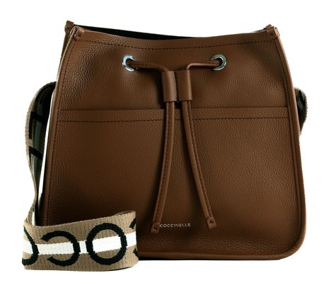 COCCINELLE Raquel Crossbody Bag Cognac / Noir