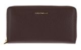 COCCINELLE Metallic Soft Wallet Grained Leather Brunette COCCINELLE Metallic Soft Wallet Grained Leather Brunette