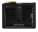 COCCINELLE Metallic Shiny Wrinkled Card Holder Noir COCCINELLE Metallic Shiny Wrinkled Card Holder Noir