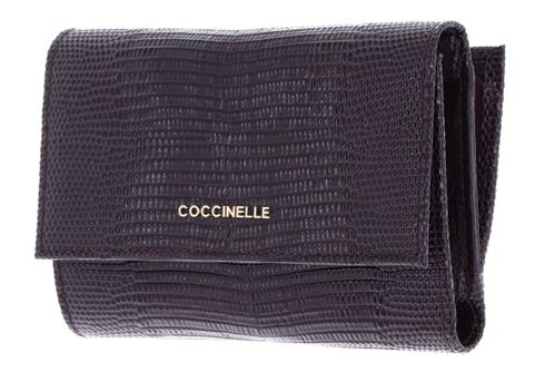 COCCINELLE Metallic Lizard Wallet Prune