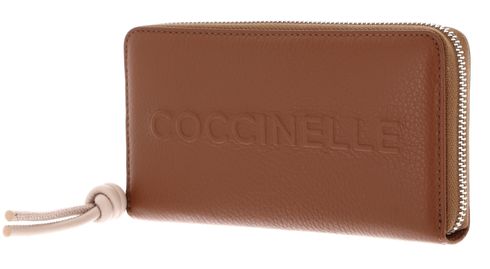 COCCINELLE Metallic Soft Wallet Grained Leather Cognac / Rosette COCCINELLE Metallic Soft Wallet Grained Leather Cognac / Rosette