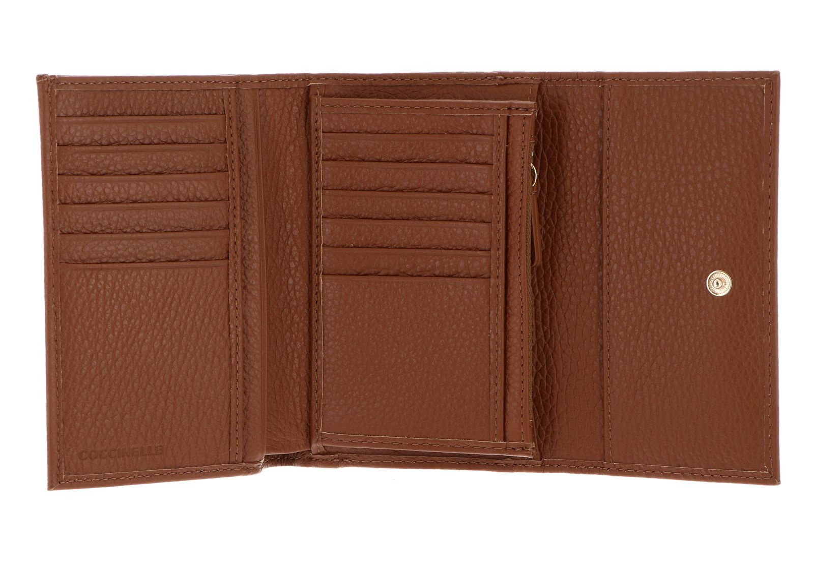 COCCINELLE Metallic Soft Wallet Grainy Leather Cognac COCCINELLE Metallic Soft Wallet Grainy Leather Cognac