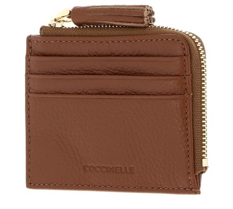 COCCINELLE Tassel Credit Card Holder Cognac
