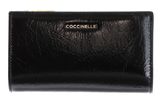 COCCINELLE Metallic Shiny Wrinkled Wallet Noir COCCINELLE Metallic Shiny Wrinkled Wallet Noir