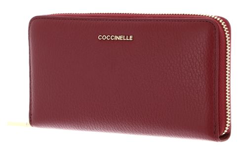 COCCINELLE Metallic Soft Wallet Grained Leather Ribes COCCINELLE Metallic Soft Wallet Grained Leather Ribes