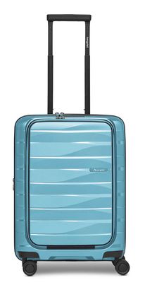 Bergpfeil Travel Cabin Trolley With Front Pocket S+ Glacier Blue Metallic