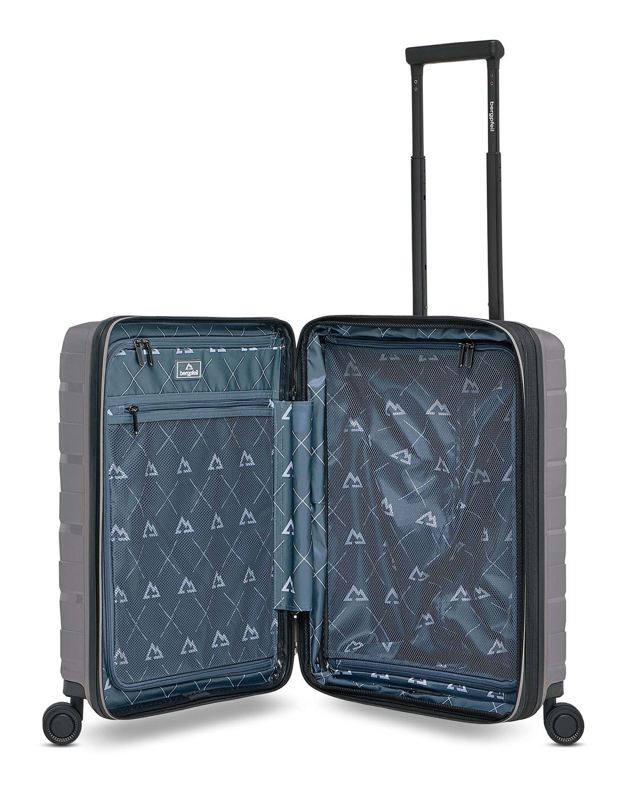 Bergpfeil Travel Cabin Trolley With Front Pocket S+ Arctic Silver Metallic Bergpfeil Travel Cabin Trolley With Front Pocket S+ Arctic Silver Metallic