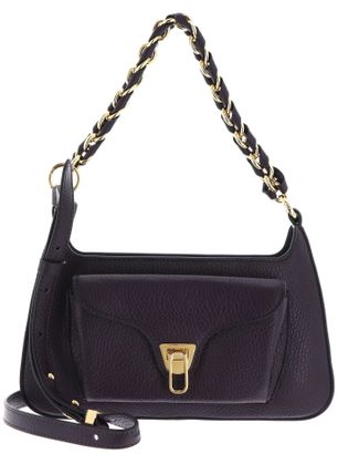 COCCINELLE Beat Grained Leather Handbag Prune