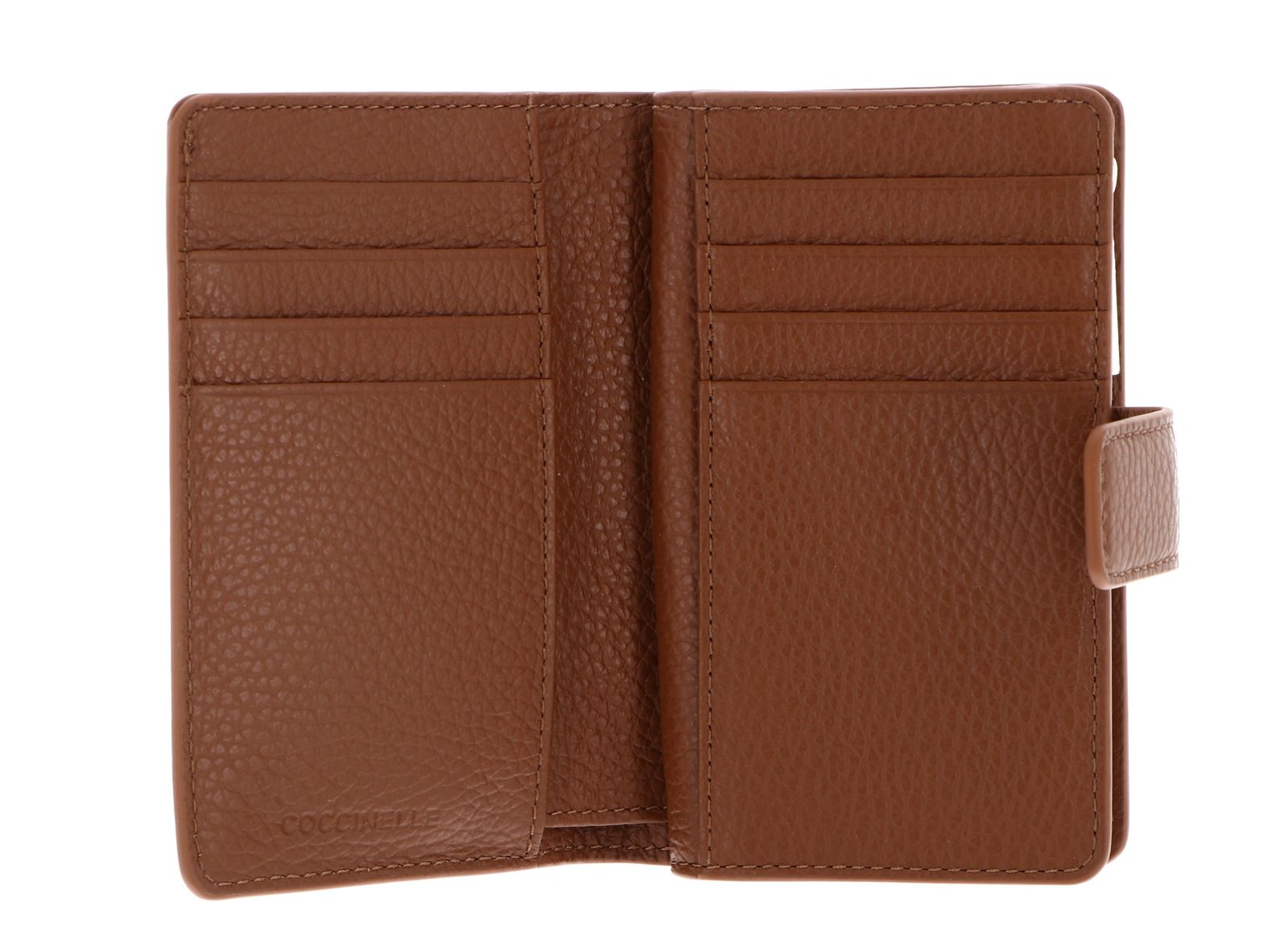 COCCINELLE Metallic Soft Mini Wallet Grained Leather Cognac COCCINELLE Metallic Soft Mini Wallet Grained Leather Cognac