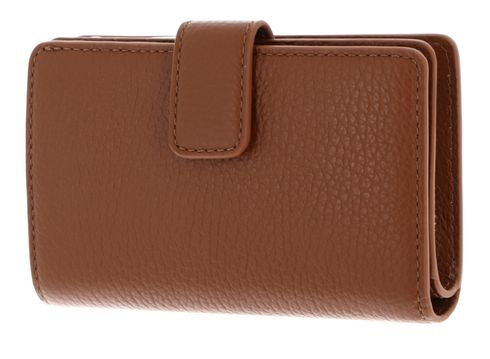 COCCINELLE Metallic Soft Mini Wallet Grained Leather Cognac
