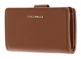 COCCINELLE Metallic Soft Mini Wallet Grained Leather Cognac COCCINELLE Metallic Soft Mini Wallet Grained Leather Cognac