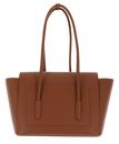 COCCINELLE Double Beat Grained Leather Handbag Cognac