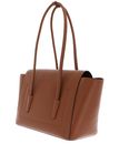 COCCINELLE Double Beat Grained Leather Handbag Cognac