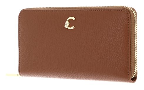 COCCINELLE C-Me Wallet Grained Leather Cognac