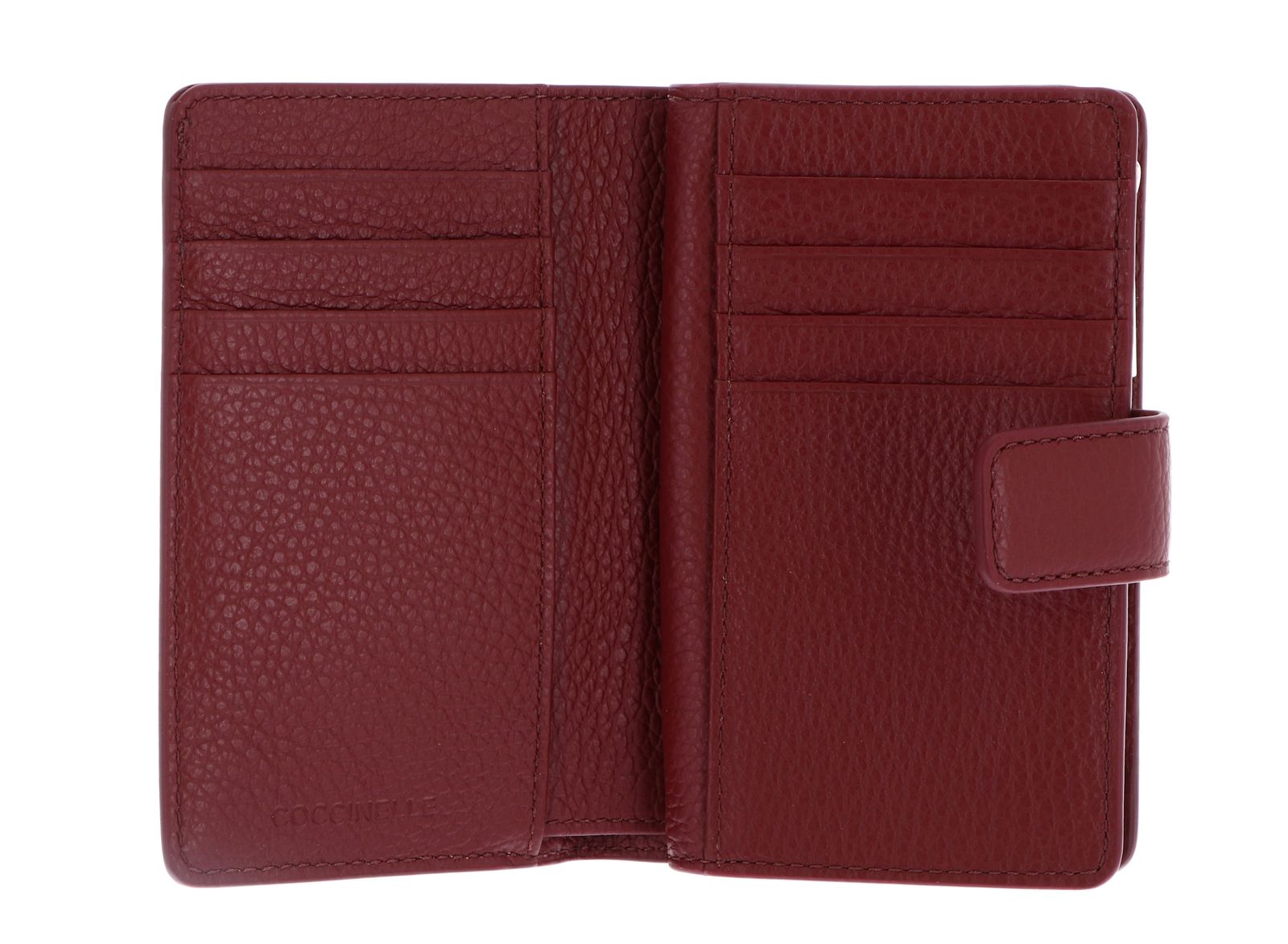 COCCINELLE Metallic Soft Mini Wallet Grained Leather Ribes COCCINELLE Metallic Soft Mini Wallet Grained Leather Ribes