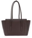 COCCINELLE Double Beat Grained Leather Handbag Brunette