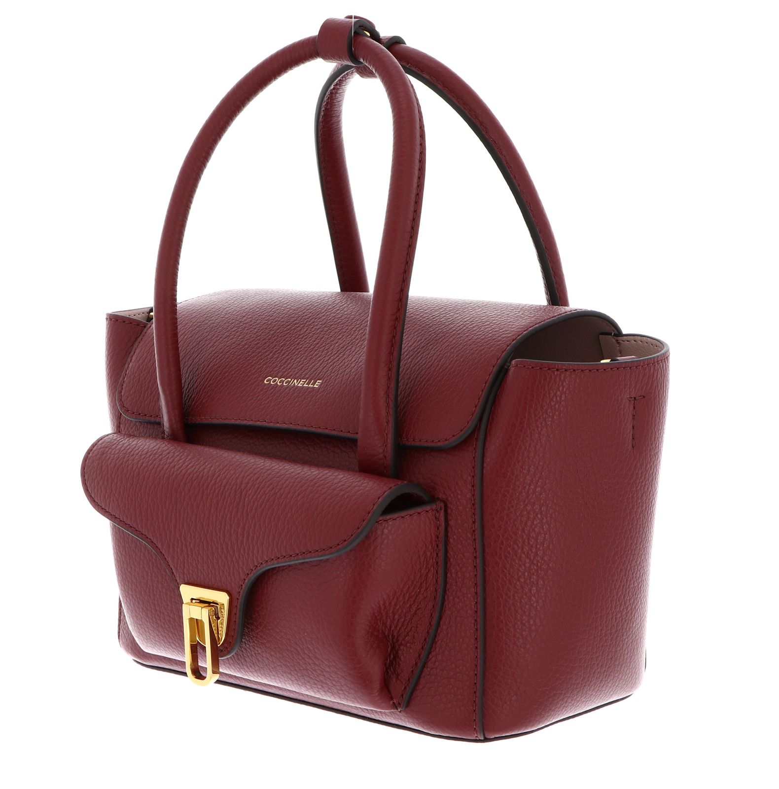 COCCINELLE Double Beat Grained Leather Handbag Ribes COCCINELLE Double Beat Grained Leather Handbag Ribes