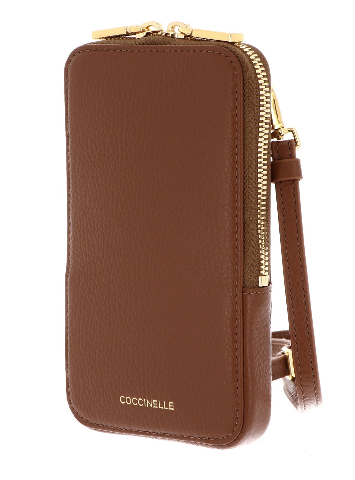COCCINELLE Flor Hi-Tech Phone Bag Cognac COCCINELLE Flor Hi-Tech Phone Bag Cognac