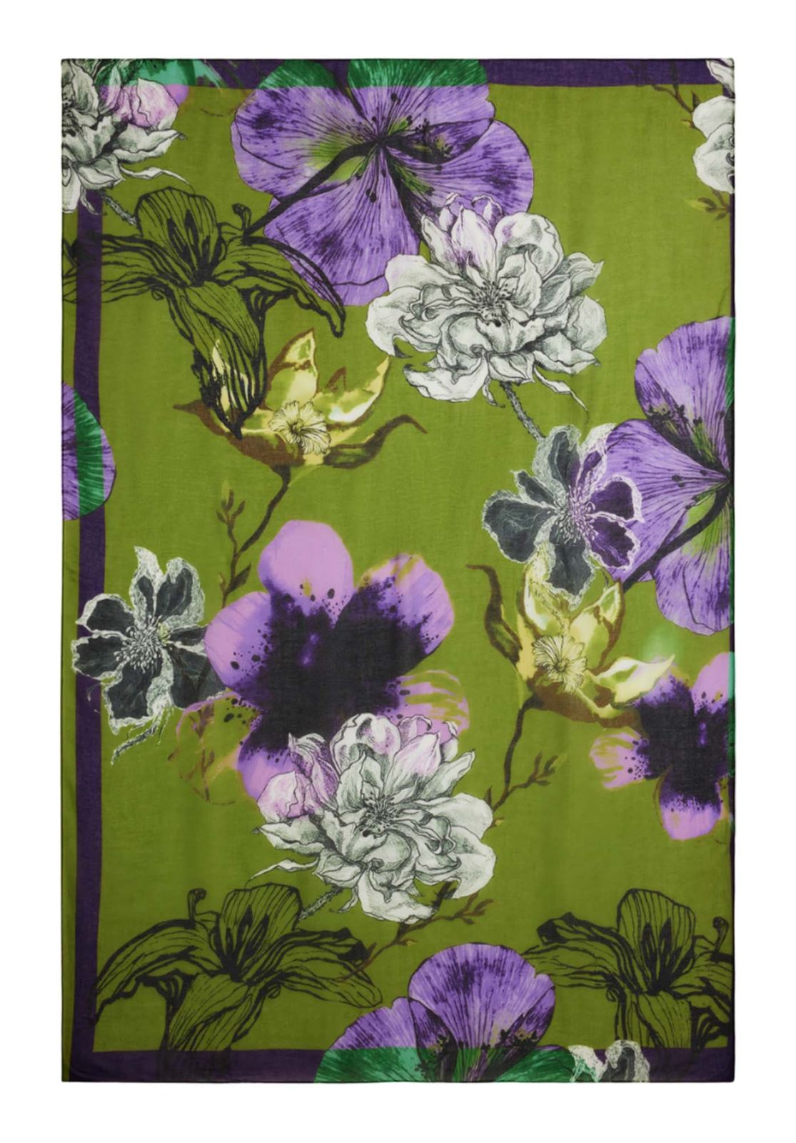 Desigual Foulard Flowers Lacroix Rectangle Moss Desigual Foulard Flowers Lacroix Rectangle Moss