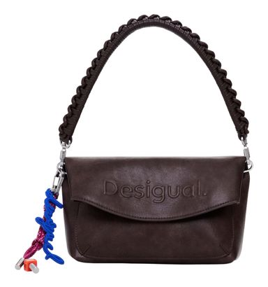 Desigual Half Logo Trokel Shoulder Bag Chocolate Desigual Half Logo Trokel Shoulder Bag Chocolate