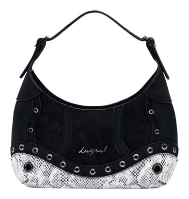 Desigual Haiti Snake Patch Hand Bag Black