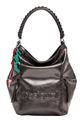 Desigual Arica Half Logo Backpack Big Dark Silver Desigual Arica Half Logo Backpack Big Dark Silver