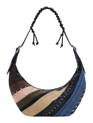 Desigual Quebec Whipstich Patch Crossbody Bag Brown