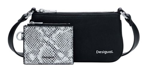 Desigual Delta Leda Black Snake Mone Mariona Crossbody Bag Black