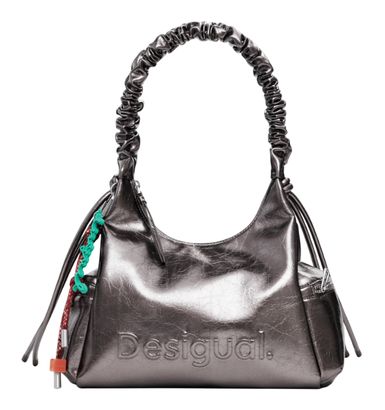 Desigual Montville Half Logo Shoulder Bag Brushed Silver