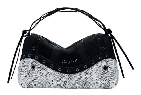 Desigual Bergamo Snake Patch Shoulder Bag Black