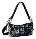 Desigual Donosti Newspaper Hand Bag Black