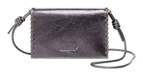 Desigual Mone Capsule Tiny Zip Clutch Plata Oscura