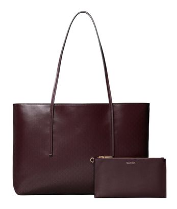 Calvin Klein Coated Emblem Shopper Fudge AOP