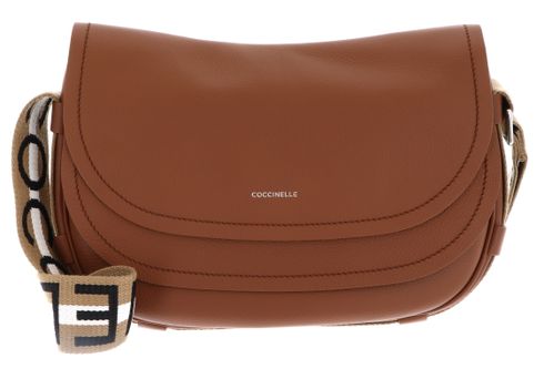 COCCINELLE Raquel Crossbody Bag Cognac / Noir