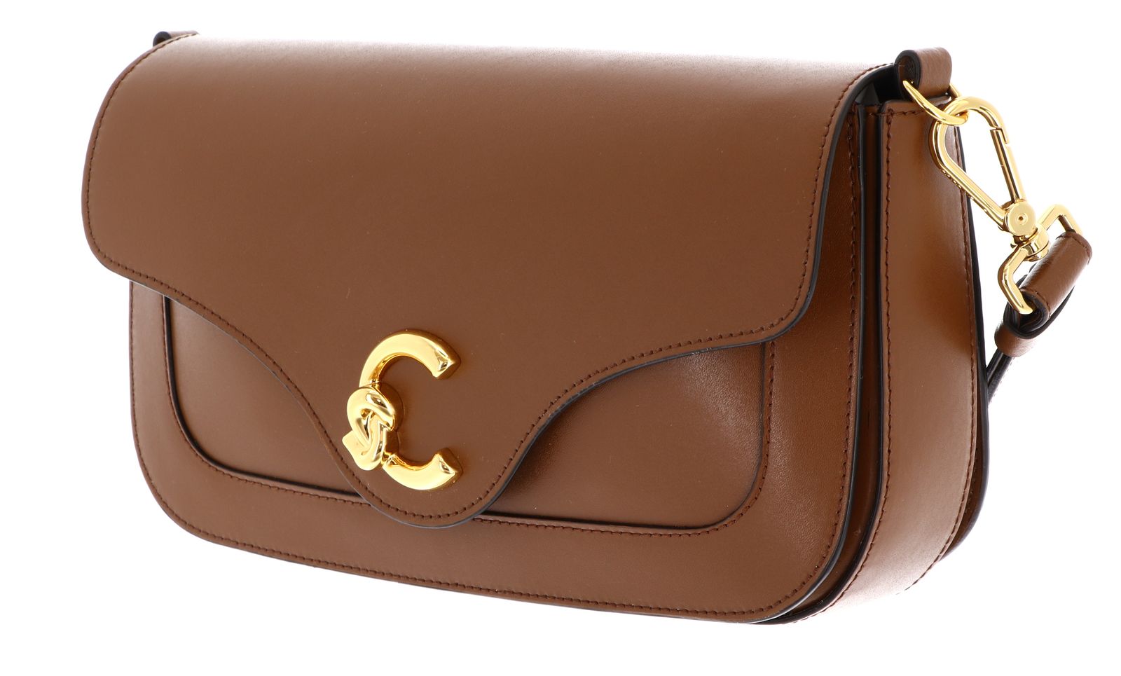 COCCINELLE C-Me Calf Shoulder Bag Cognac COCCINELLE C-Me Calf Shoulder Bag Cognac