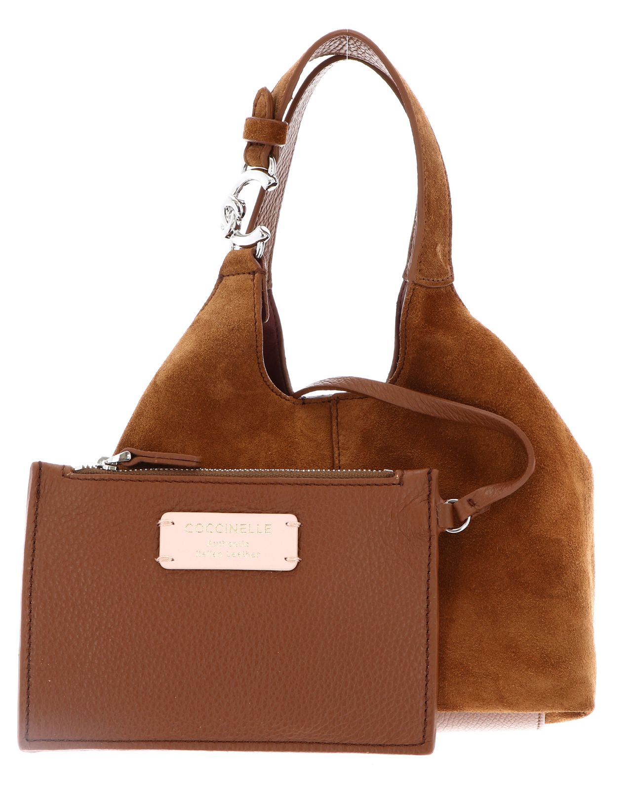 COCCINELLE C-Easy Handbag Suede Cognac / Cognac COCCINELLE C-Easy Handbag Suede Cognac / Cognac