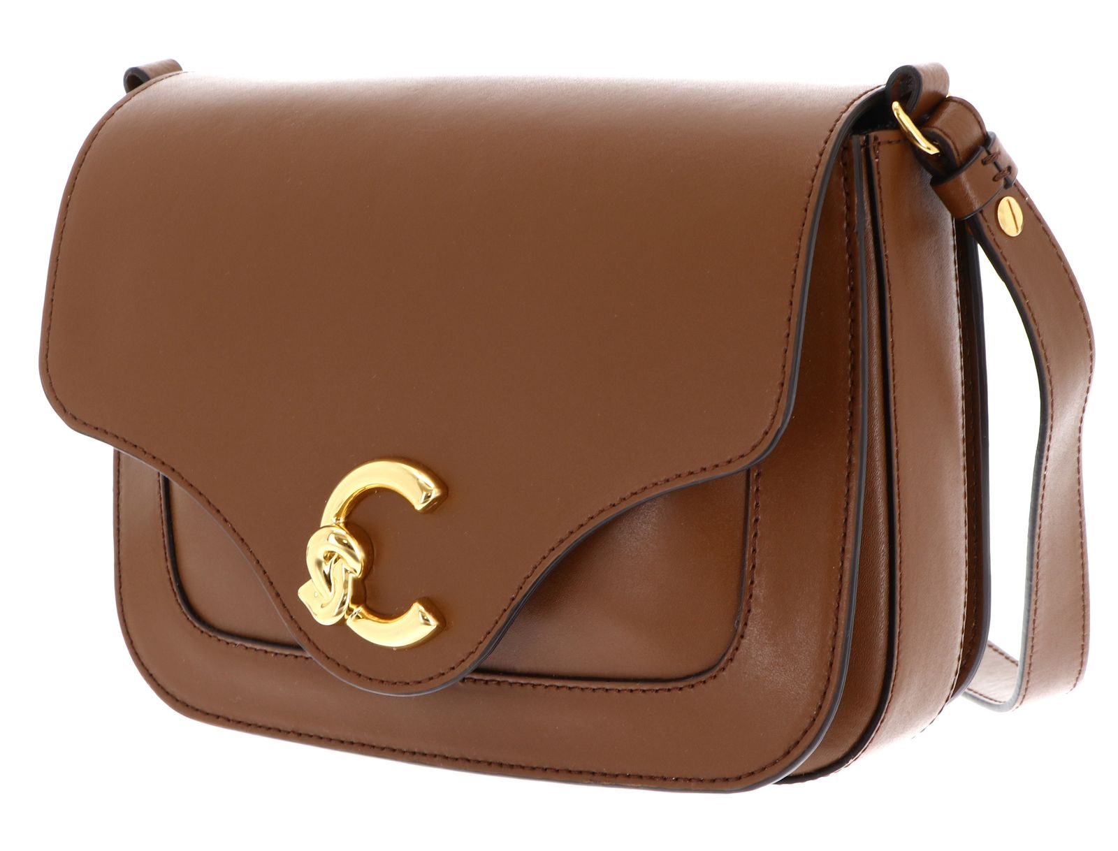 COCCINELLE C-Me Calf Cock Crossbody Bag M Cognac COCCINELLE C-Me Calf Cock Crossbody Bag M Cognac