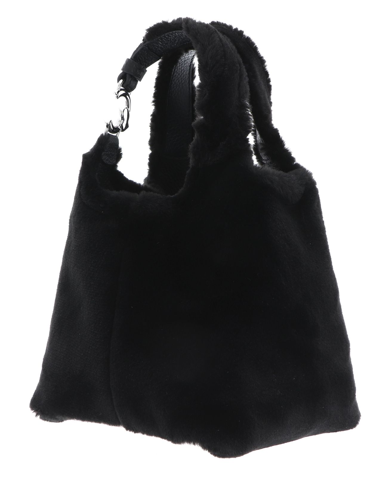 COCCINELLE C-Easy Synthetic Fur Handbag Noir / Noir COCCINELLE C-Easy Synthetic Fur Handbag Noir / Noir