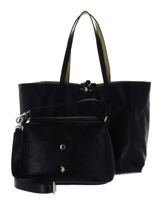 U.S. POLO ASSN. Axtell Reversible Shopping Bag Black + Warm Taupe Crocco U.S. POLO ASSN. Axtell Reversible Shopping Bag Black + Warm Taupe Crocco