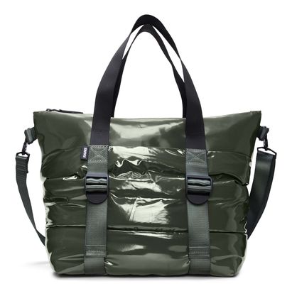 RAINS Puffer Mix Tote Bag Mini W3 Swamp