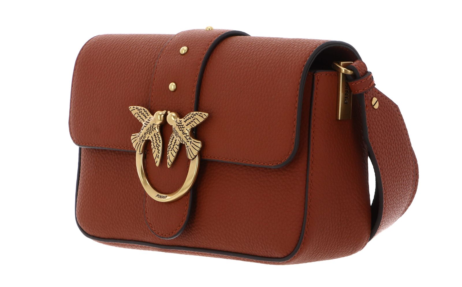 PINKO Love One Mini Slouchy FL S Marrone Aragona - Antique Gold PINKO Love One Mini Slouchy FL S Marrone Aragona - Antique Gold