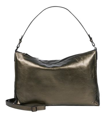 BURKELY Creased Crystal Wide Hobo Bag Gun Metal