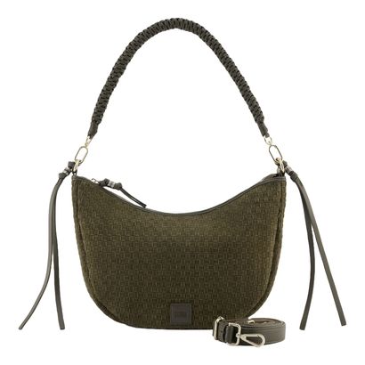FREDsBRUDER Weave Harmony Round Midi Hobo Bag Khaki Green FREDsBRUDER Weave Harmony Round Midi Hobo Bag Khaki Green
