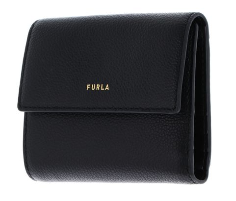 FURLA Vitello Night Goccia Compact Wallet M Nero
