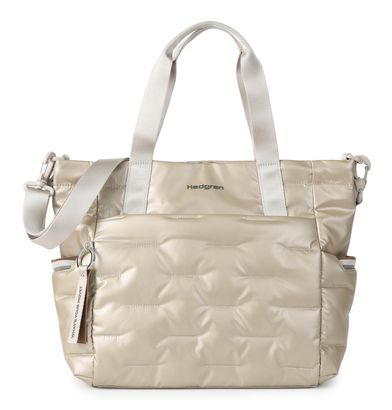 Hedgren Cocoon Puffer Tote Bag String Beige
