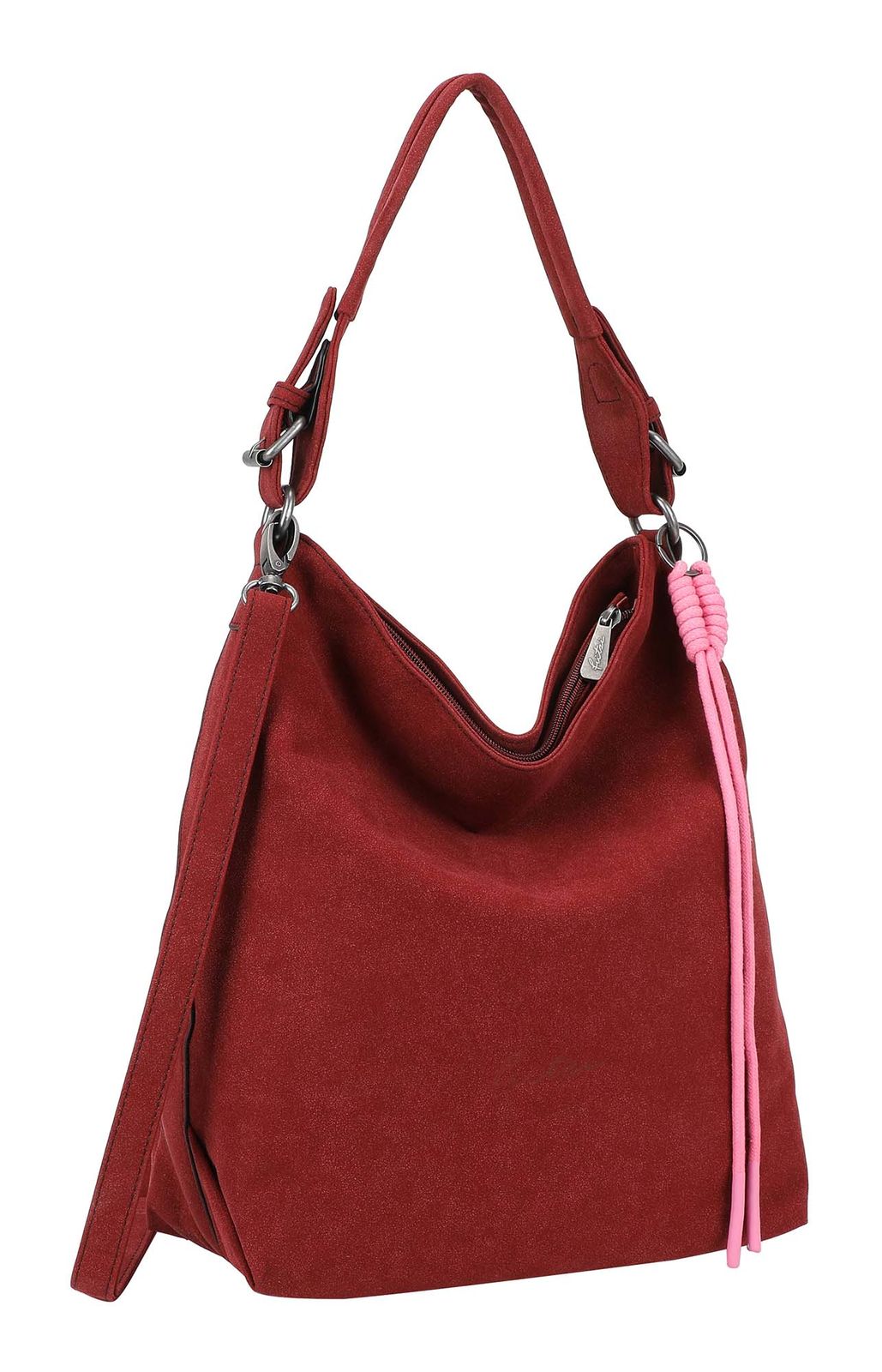 Fritzi aus Preußen Bitzi01 Suede Jacky Hobo Bag Ruby Red Fritzi aus Preußen Bitzi01 Suede Jacky Hobo Bag Ruby Red