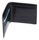 Ted Baker Embossed Corner Leather Bifold Coin Wallet Navy